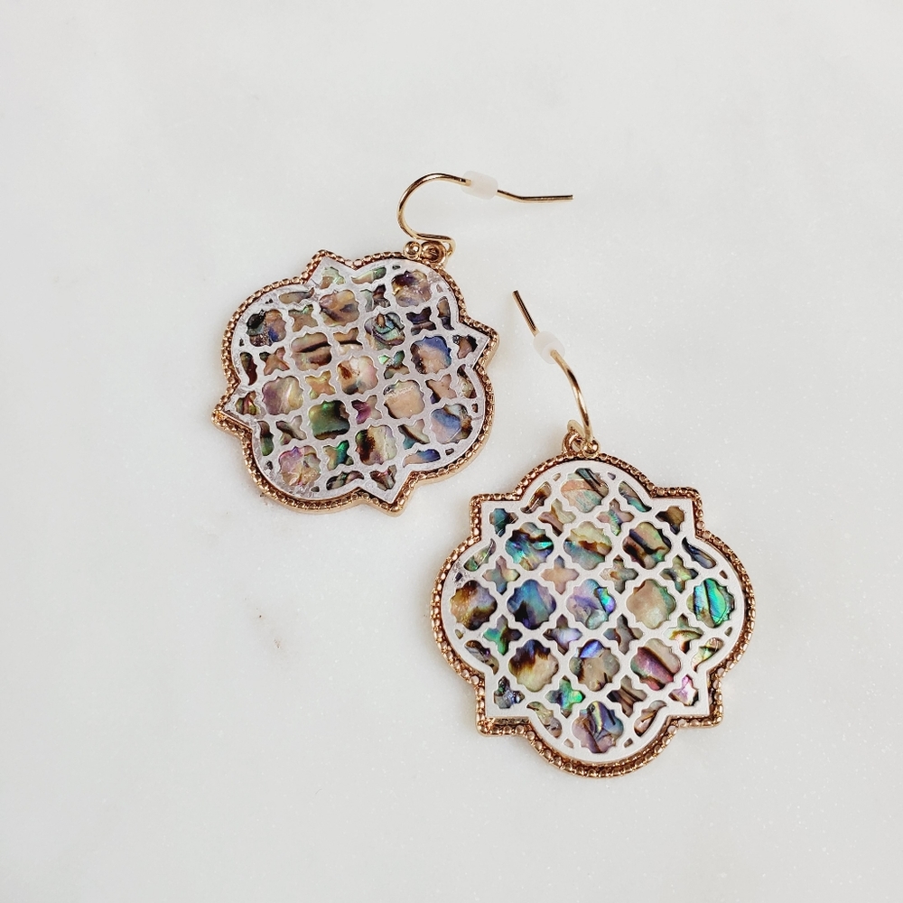 New abalone filigree dangle earrings - Picture 9 of 11